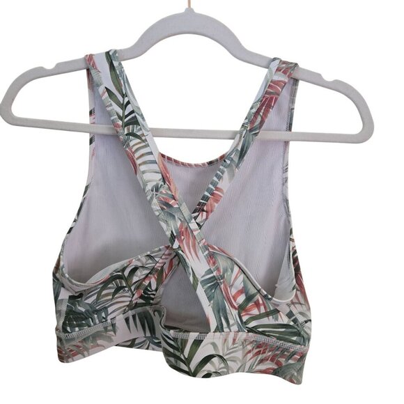 Mono B Palm Print Legging Sports Bra Set Pink Green Size L - Picture 7 of 13